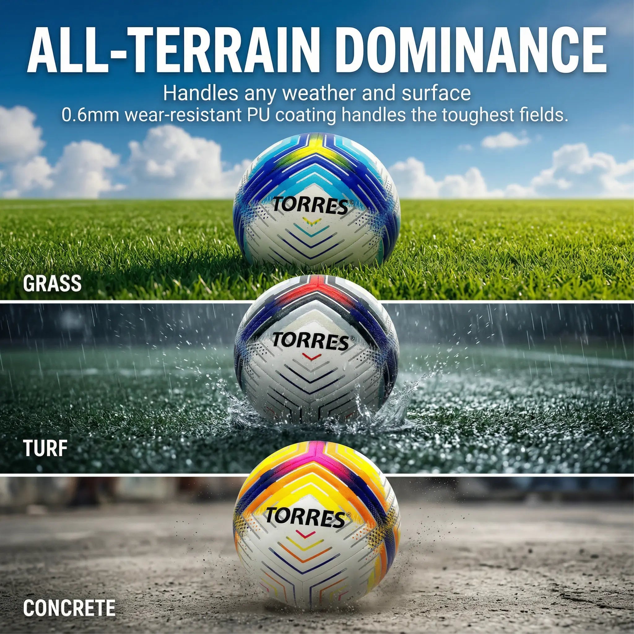 Premium Size 5 Soccer Ball - Professional Football Training Equipment for Youth & Adults, Durable All-Weather PU Training Balls, All-Terrain & Stable Flight, Ideal for Indoor & Outdoor Sports Practice & Games